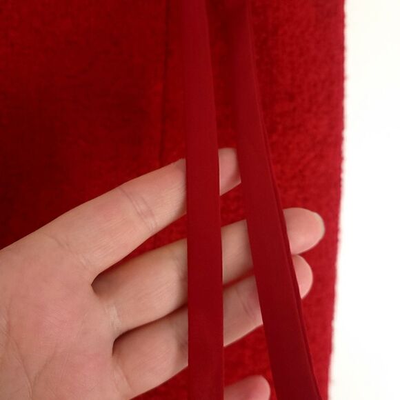 Sandra Angelozzi Red Wooly Skirt with Ribbon Trim - Picture 8 of 9